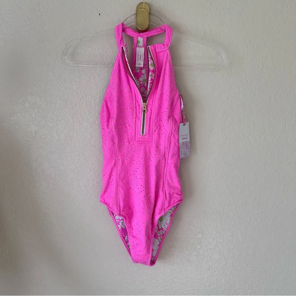 NEW LOVESHACKFANCY X HURLEY - EYELET PAISLEY MODERATE ONE PIECE - Picture 3 of 10